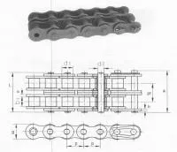 Цепи роликовые двойные DIN 8187