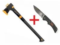 Топор-колун Fiskars Solid + Нож общего назначения Bear Grylls (ПРОМО)