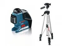 Нивелир лазерный линейный BOSCH GLL 3-80 P со штативом в кор.